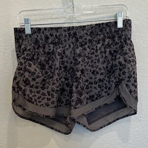 Athleta Black and Gray Patterned Athletic Shorts